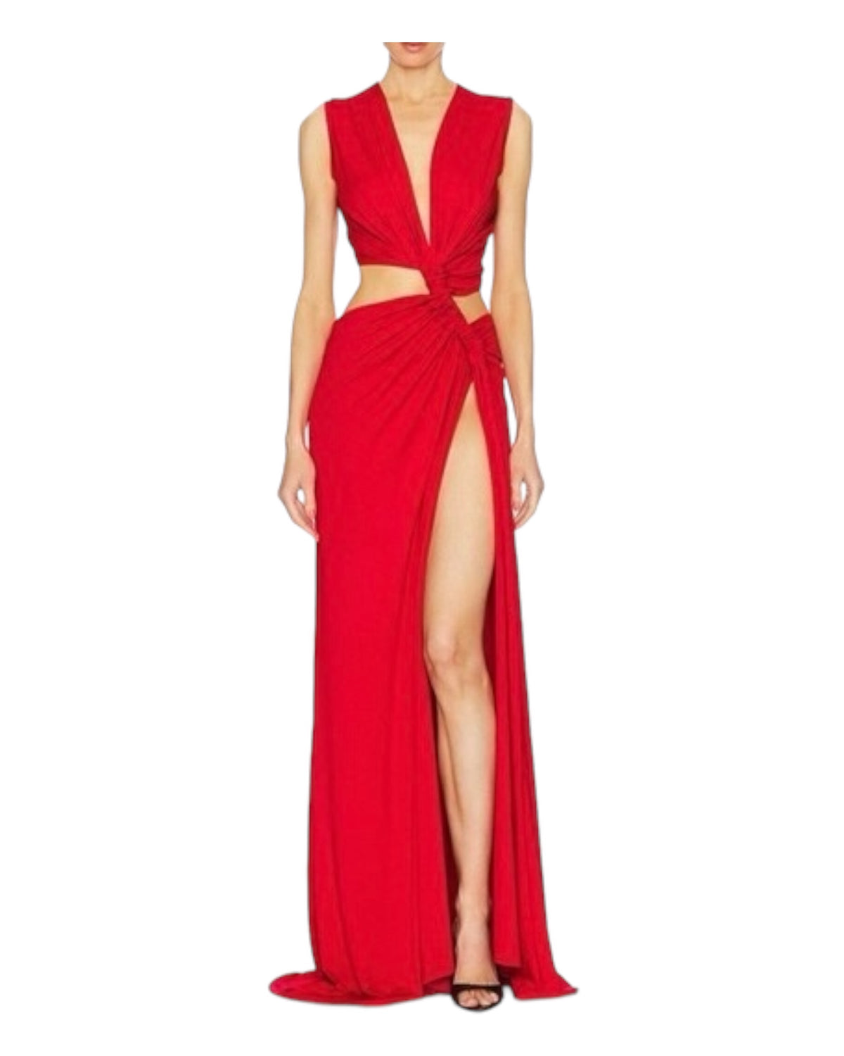 KESLEY V Neck Cutout High Slit Sexy Maxi Dress