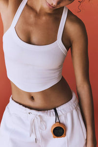 White Athletic Ribbed Cropped Cami Top Womens Crop Tops and Tank Tops