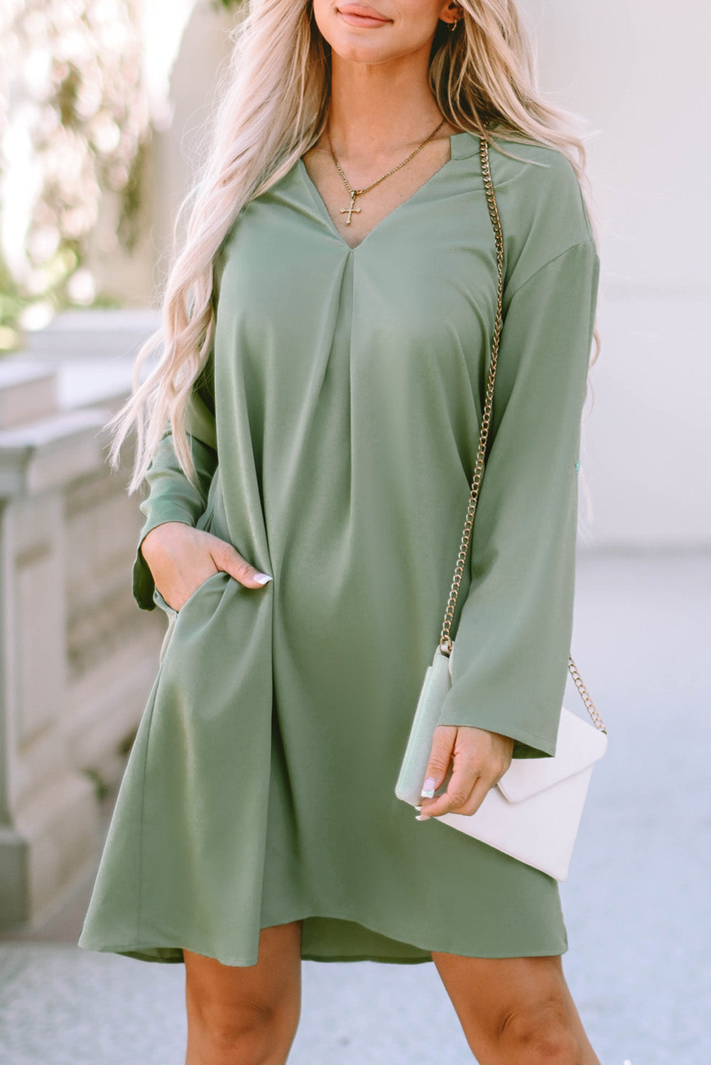 Casual Dress with pockets Long Sleeve Flowy Womens Fashion Comfy