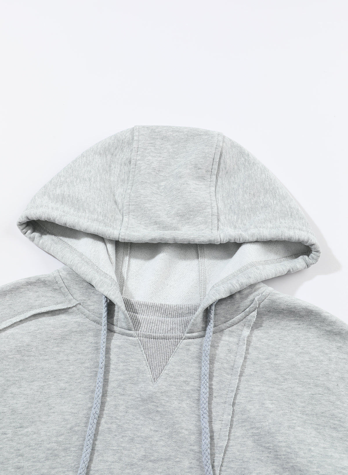 Gray Active Patchwork Detail Warm Winter Sweater Sweatshirt Hoodie