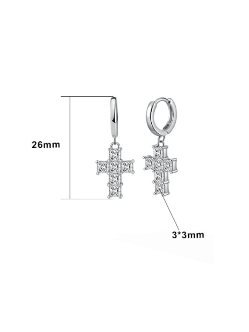 Cross Small Hoop Earrings 925 Sterling Silver Cubic Zirconia Simulated Diamonds Huggie Hoop Earrings for men and women