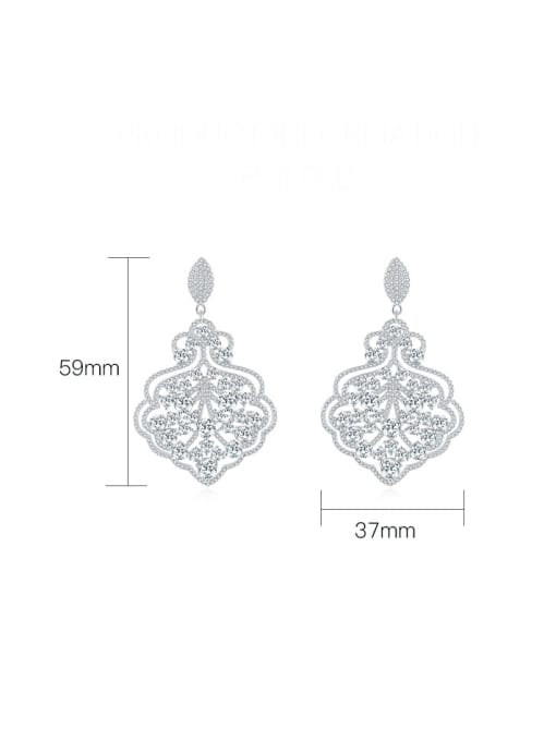 Event Chandelier Earrings 925 Sterling Silver Zircon Luxury Statement Earrings