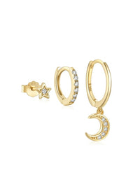 earrings, gold earrings, gold plated earrings, earring sets, three earring sets, sterling silver earrings, rhinestone earrings, earring ideas, hoop earrings, fashion jewelry, fine jewelry, cheap earrings, affordable jewelry, waterproof jewelry, popular earrings, moon earrings, birthday gifts, anniversary gifts, fashion jewelry, kesley jewelry, trending on tiktok, gold accessories, holiday gifts, gold jewelry, huggie earrings