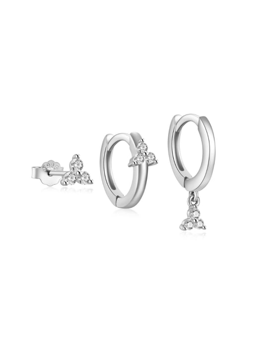 Stud and Hoop Earrings Set 925 Sterling Silver 18K Gold Plated Luxury 3 piece Hypoallergenic Set