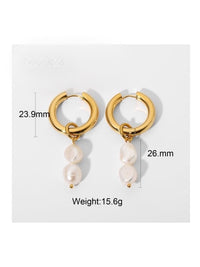 Pearl Hoop Earrings, 18K gold plated Luxury Fashion Statement Earrings