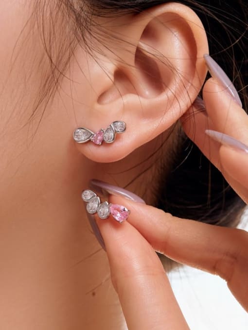 earrings, stud earrings,rhinestone stud earrings, ear crawlers, ear pins, blue topaz earrings, stud earrings, birthstone earrings, cool jewelry , sterling silver jewelry, trending jewelry, statement earrings, birthday gifts, anniversary gifts, cute earrings, dainty earrings, new earring styles, pink rhinestone earrings, kesley jewelry