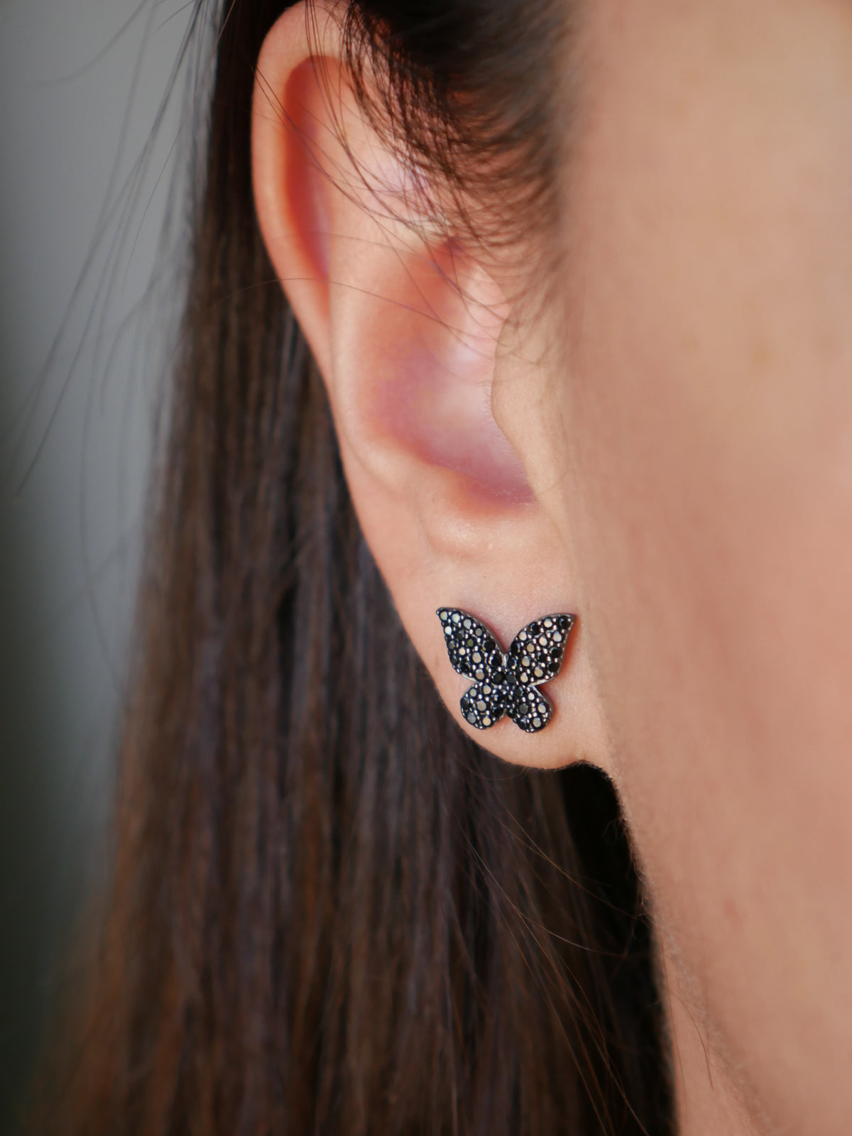 earrings, silver earrings, butterfly earrings, black diamond earrings, black butterfly earrings, stud earrings, statement earrings, black rhinestone earrings, accessories, fashion jewelry, hypoallergenic , nickel free earrings, christmas gifts, birthday gifts, trending jewelry on tiktok, rhinestone earrings, statement earrings, butterfly jewelry, butterfly earrings, earring