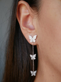 earrings, silver earrings, butterfly earrings, long earrings, big earrings, 925 earrings, nickel free, statement earrings, butterfly earrings, butterfly jewelry, dangly earrings, gifts ideas, trending on tiktok, diamond earrings, earrings with rhinestones, cubic zirconia earrings, hypoallergenic jewelry, nickel free, kesley jewelry, statement earrings, earrings for special occasions, nice jewelry, cute jewelry, earrings for sensitive ears