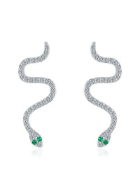 earrings, snake studs, green eyes, rhinestone, diamond cz, dainty sparkly long earrings, post, waterproof, .925 designer luxury, light weight earrings , snake earrings, fashion jewelry, statement earrings, birthday gifts, anniversary gifts, designer jewelry, trending accessories, stud earrings, hypoallergenic earrings, affordable jewelry, snake accessories, kesley jewelry