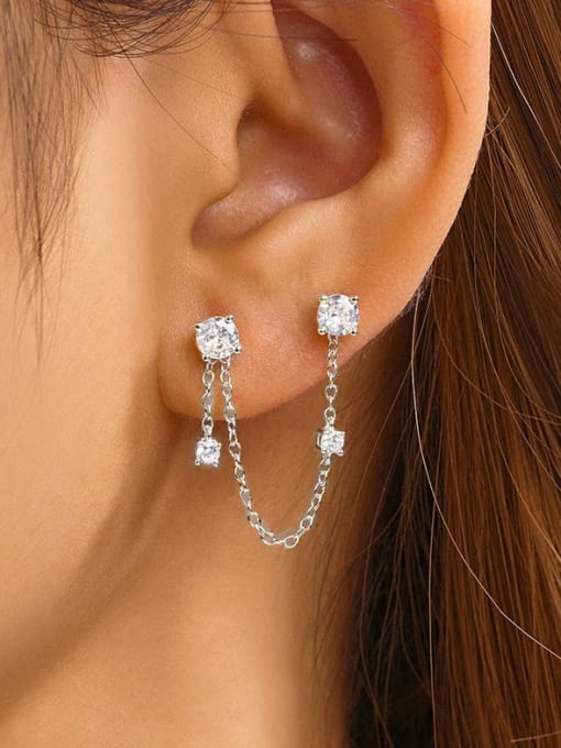 earrings, single earrings, sterling silver earrings, stud earrings,  stud earrings with chain, earrings sets, earring sets, chain earrings, earrings with chain, earrings for double piercings, cartilage earrings, cute studs, nice stud earrings, nice jewelry, womens jewelry, birthday gifts, anniversary gifts, cool earrings, nice earring sets, cool jewelry, trending on tiktok, silver earrings, earrings for double piercings 