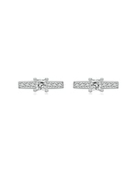 Bar Stud Earrings, Zircon .925 Sterling Silver Hypoallergenic Minimalist Bar Earrings