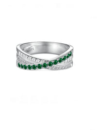 rings, x rings, sterling silver rings, rhinestone rings, diamond x rings, waterproof jewelry, fine jewelry, statement rings, dainty rings, emerald rings, green rings, cheap emerald rings, green and silver rings, cool rings, nice rings, affordable jewelry, cheap jewelry, nice rings, statement jewelry