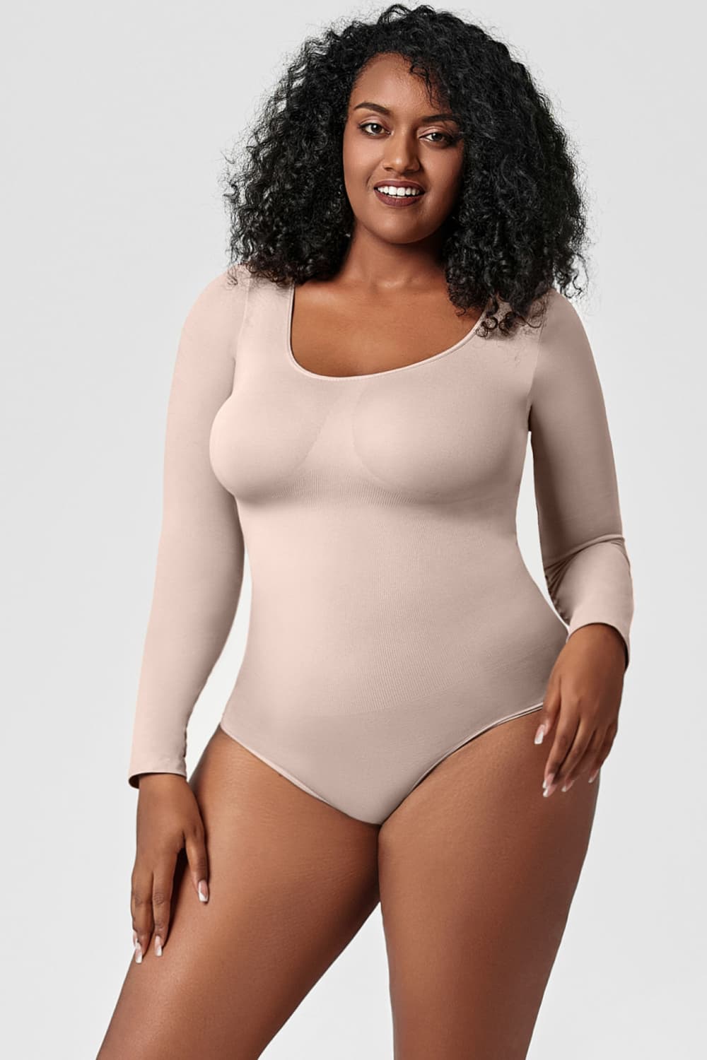 Long Sleeve Shaping Bodysuit Plus Size and petite