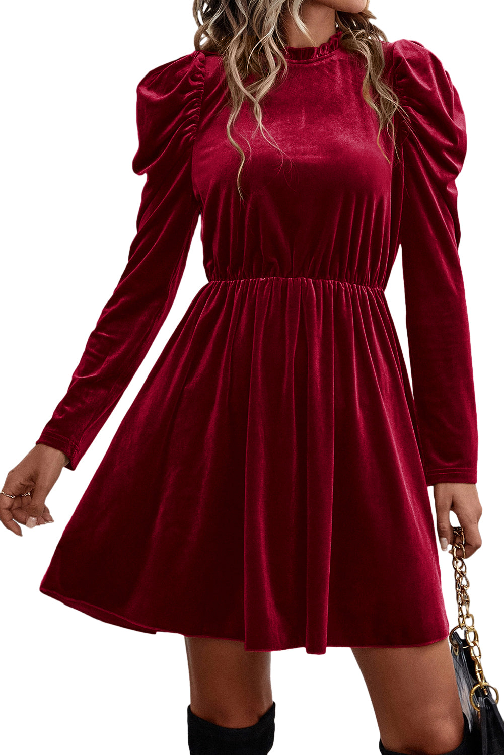 Dresses, women’s fashion, cute clothes, women’s clothing, red dress, elegant red dress, long sleeve dress