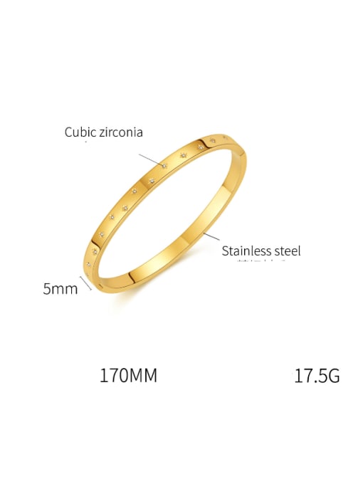 Starburst Bangle Bracelet, 18K Gold Plated Luxury Fashion Hard Bracelet