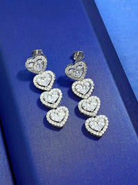 earrings, jewelry, dangly earrings, heart shape earrings, white gold jewelry, diamond earrings, new fashion accessories, trending fashion accessories, jewelry for special occasions, nice jewelry, jewelry gifts, kesley boutique, kesley jewelry, small business, tiktok brands, tiktok jewelry, instagram jewelry, affordable fine jewelry  