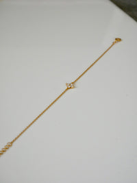 Tiny Flower Bracelet, 18k Gold Plated .925 Sterling Silver Diamond CZ .925 Dainty Bracelet