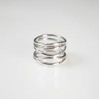 Layered Stacked Ring  Sterling Silver 925 Tarnish Free Luxury Designer Ring KESLEY