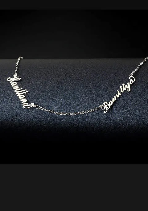 Name Necklace Personalized Two Names 925 Sterling Silver Customized Jewelry