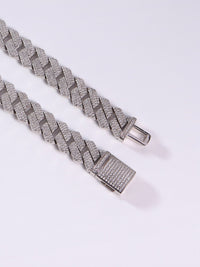 Cuban Link Chain 925 Sterling Silver Cubic Zirconia Simulated Diamonds Nickell Free Fine Jewelry