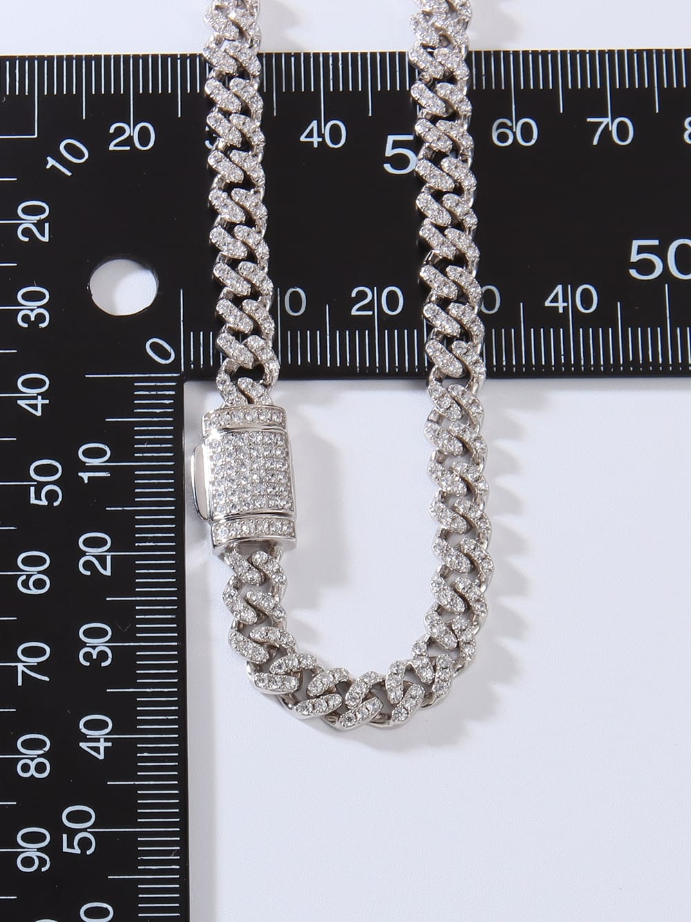 Cuban Link Chain 925 Sterling Silver Cubic Zirconia Simulated Diamonds Nickell Free Fine Jewelry KESLEY