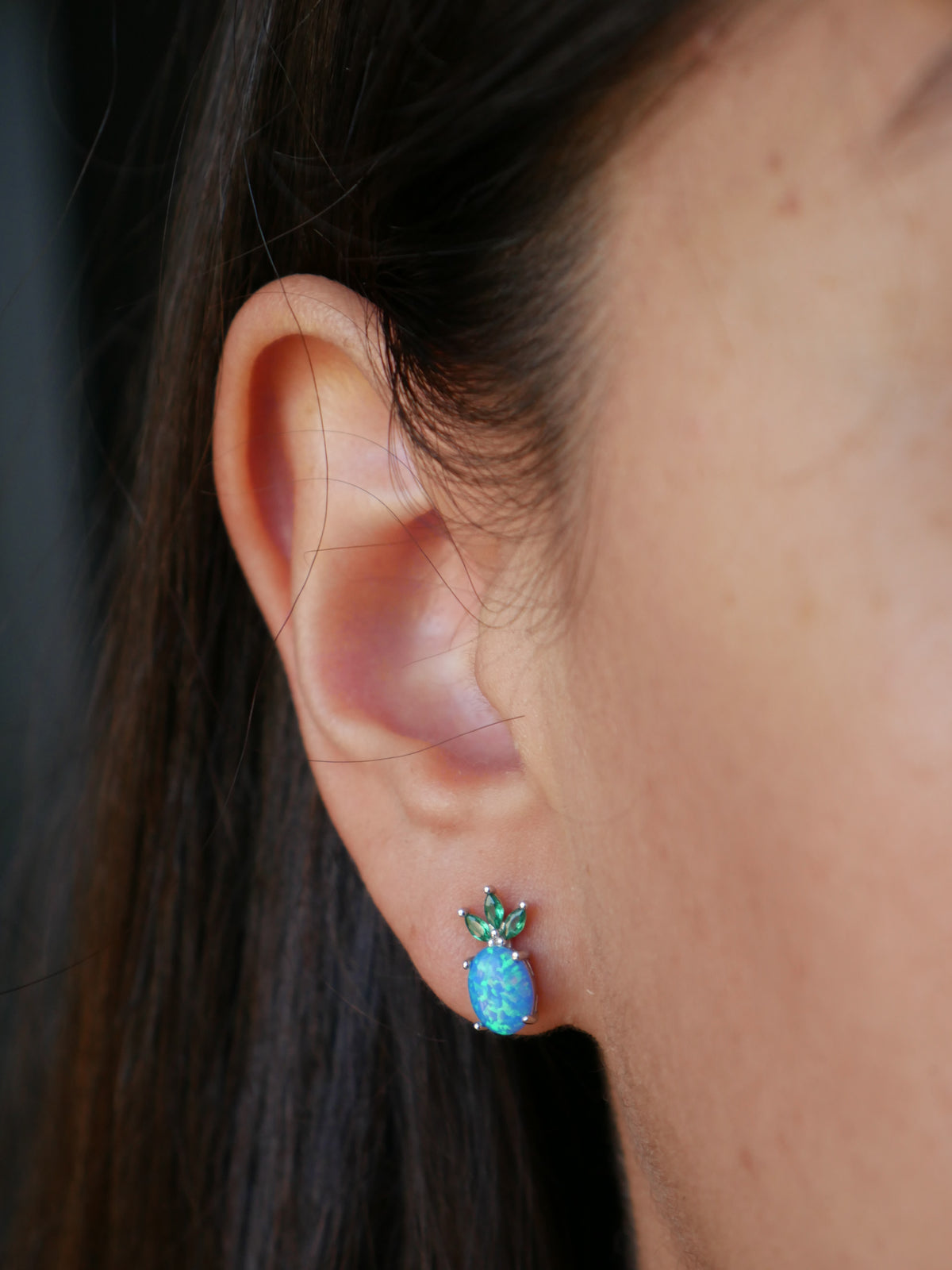 earrings, stud earrings, pineapple stud earrings, opal earrings, opal jewelry, opal jewelry, hypoallergenic earrings, silver earrings, pineapple jewelry, rhinestone stud earrings, silver jewelry, silver stud earrings, nickel free earrings, opal earrings, birthdya gifts, anniversary gifts, christmas gifts, fashion jewelry, statement earrings, 925 sterling silver jewelry, silver earrings, silver stud earrings, pineapple jewelry