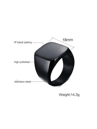 Square Signet Ring Unisex Luxury Fashion Chunky Statement Ring Tarnish Free KESLEY