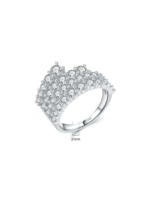 Eternity Swirl Statement Ring, .925 Sterling Silver Round Diamond CZ Statement Silver Eternity RIng