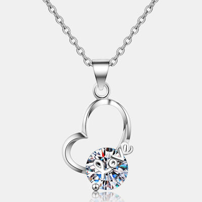 necklaces, silver necklace, heart necklace, moissanite