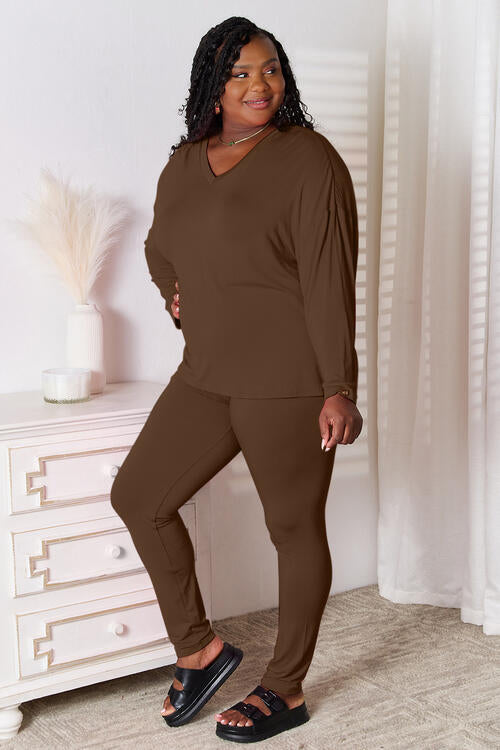 Matching Fashion Set Long Sleeve T Shirt and Pants Casual Lounge Set Petite and Plus Size Fashion