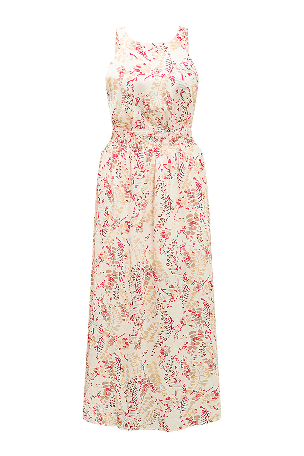 Women's Floral Casual Slit Tied Printed Sleeveless Maxi Dress