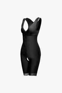 Shapewear  Full Body  with Shorts and V Neckline Bra Sculpting Lace Trim with Zipper, Fajas de cuerpo entero