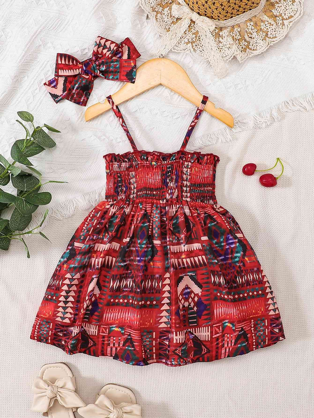 Baby Girl Printed Smocked Pinafore Skirt Baby Clothing and Fashion Baby Gifts