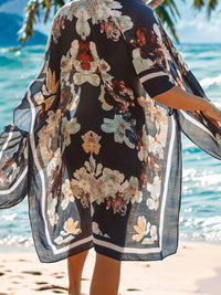 Swimsuit  Cover-Up Printed Open Front Cover-Up and Fashion Kimono