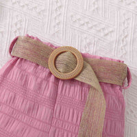 Kids Textured Bow Detail Top and Belted Shorts Set Baby Fashion Girls Babies Fashion and Gifts