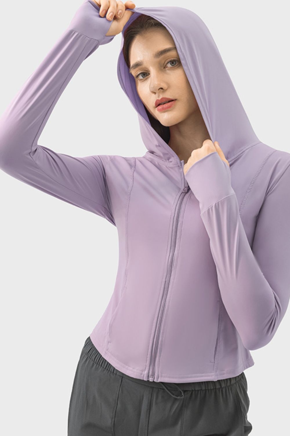 Women's Sports Zip Up Hoodies with Pockets Long Sleeve Active Outerwear Light Jacket KESLEY