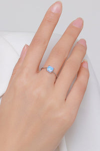 Opal Adjustable Ring, 925 Sterling Silver Adjustable Waterproof Dainty Rings