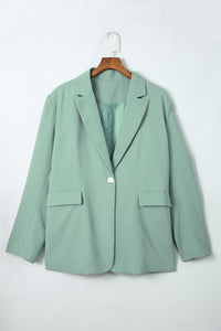 One-Button Flap Pocket Blazer Ladies Work Attire Blazers and Jackets