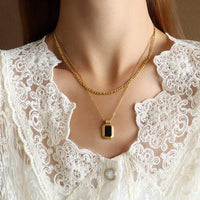 necklaces, gold necklaces, square necklace, layered necklaces, gold plated necklaces, 2 in 1 necklaces, trending jewelry, fashion jewelry, accessories, christmas gifts, birthday gifts, anniversary gifts, graduation gifts, fashion jewelry, cool jewelry, jewelry ideas, popular necklaces, black and gold necklaces, kesley jewelry