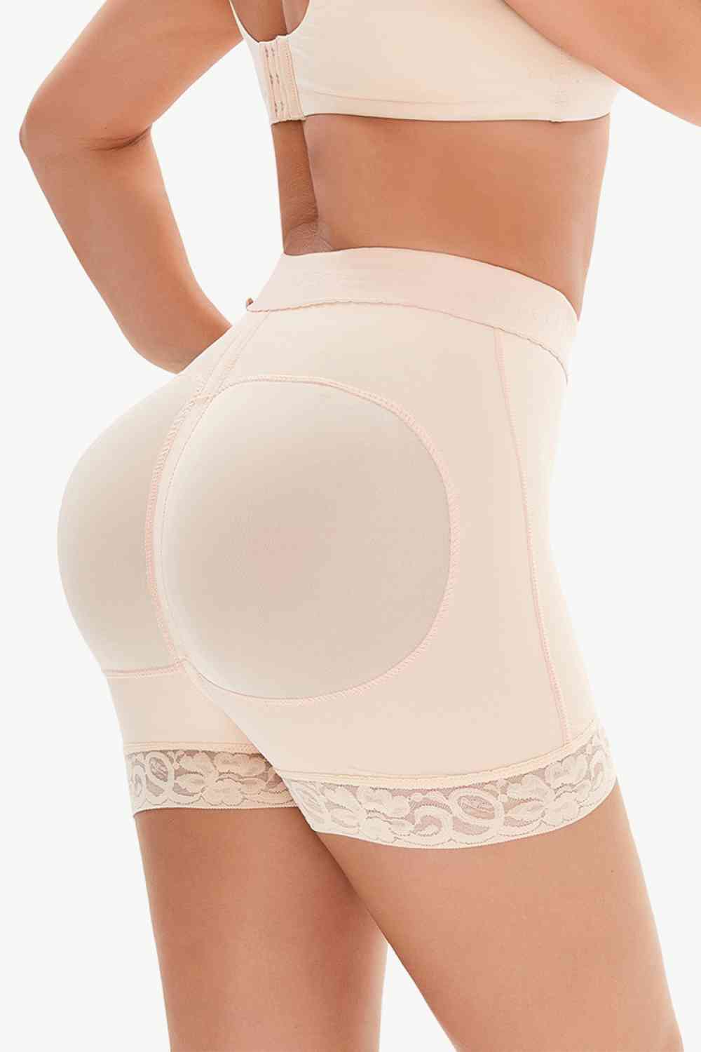 Lace Trim Body Shaping Shorts Full Size Petite and Plus Size Butt Lifting Shorts