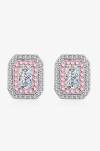 1 Carat Moissanite and Zircon Geometric Rectangle Emerald Cut Stud Earrings Fine Jewelry Affordable