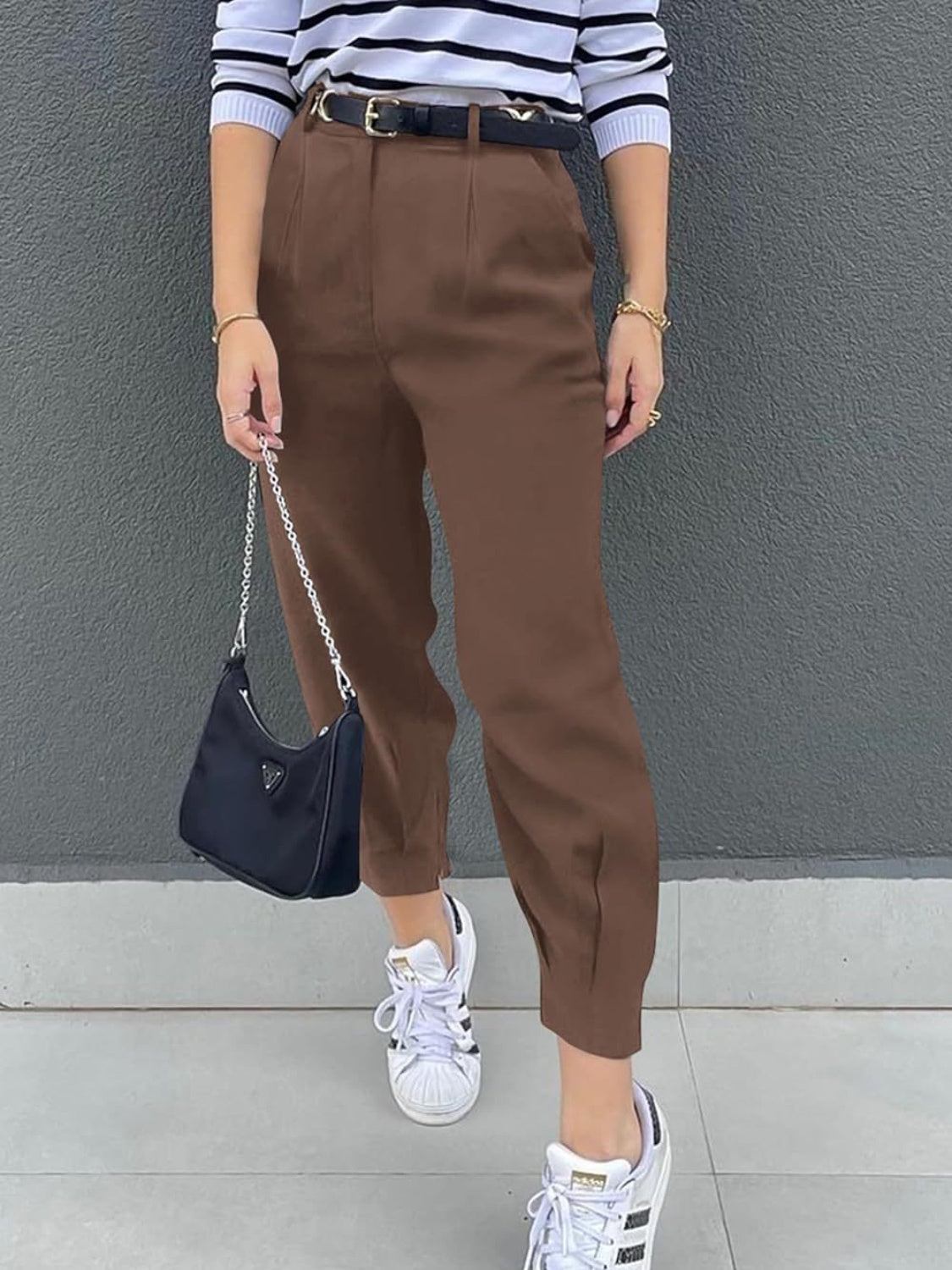 High Waisted Cropped Trouser Pants for Ladies  Dress Pants