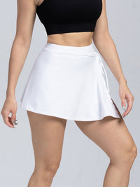 Tied High Waist Active Shorts Nylon and Spandex Tennis Skirt Sports Skirt