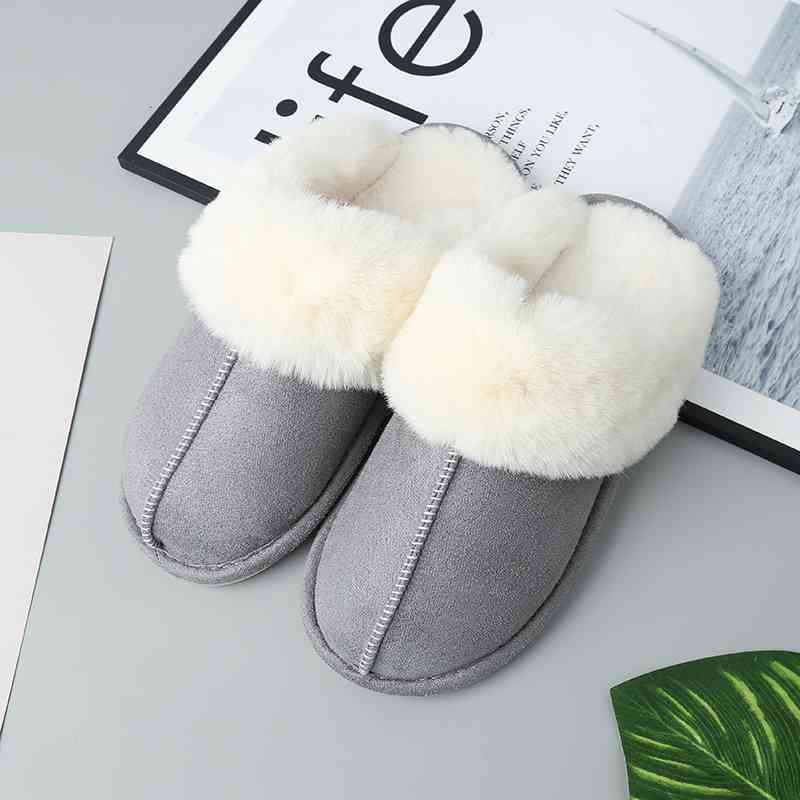 Suede Center Seam Slippers Lounge Shoes