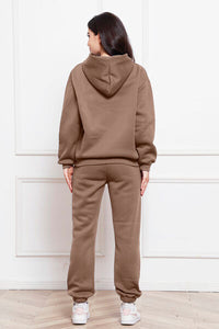 Drop Shoulder Long Sleeve Hoodie and Pants Set, 2 Piece Sweater and Pants Set