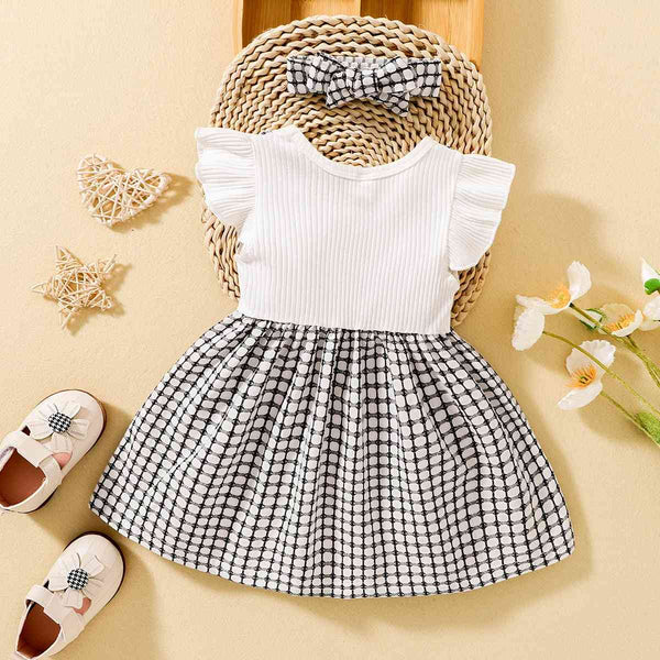 Plaid Bow Detail Round Neck Dress Baby Girl Fashion Clothing and Gifts Baby Fashion