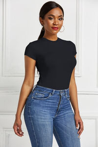 Round Neck Short T Shirt Sleeve Bodysuit