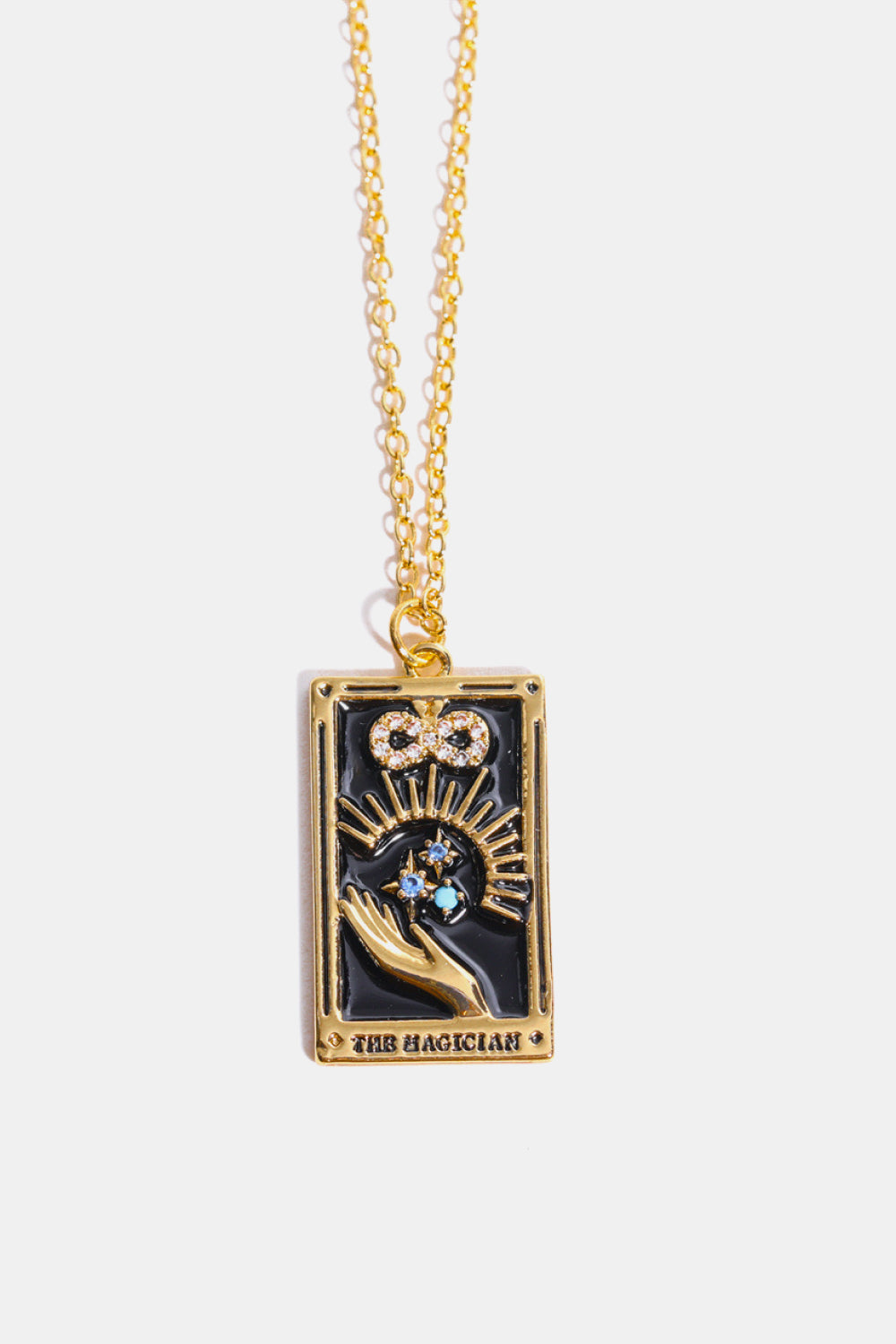 Tarot Card Pendant Stainless Steel Gold Necklace