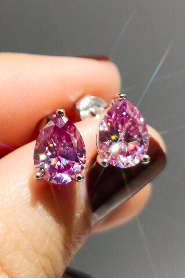 earrings, pink stud earrings, 