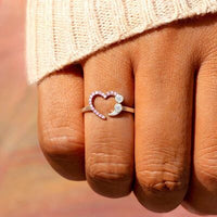 Pink Heart Shape Ring  925 Sterling Silver Zircon Luxury Rings